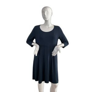 J. Jill Wearever Collection Dress Deep Blue Minimalist L